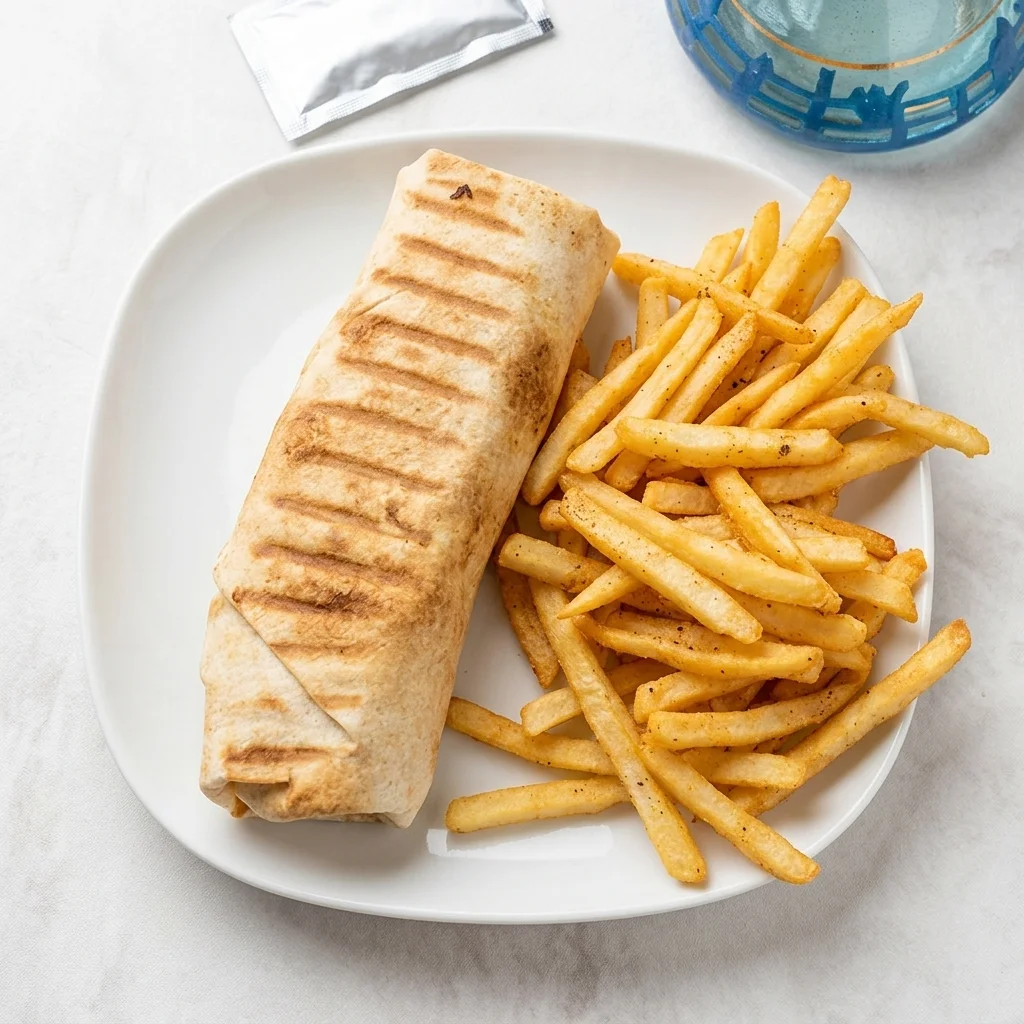 Crispy chicken shawarma wrap at Habibiz Cafe Winnipeg on Portage Ave