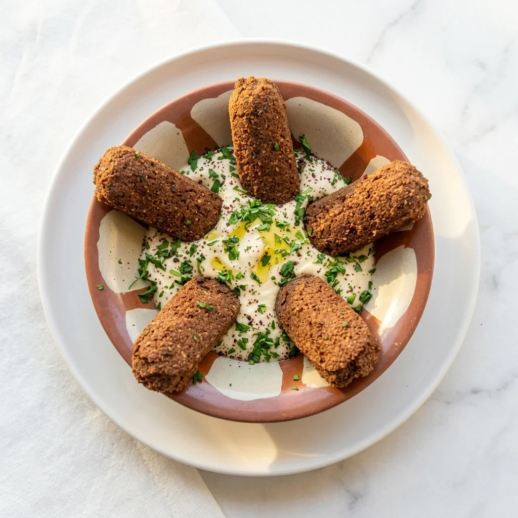 Falafel and hummus plate at Habibiz Cafe Winnipeg - housemade falafel with creamy hummus and warm pita