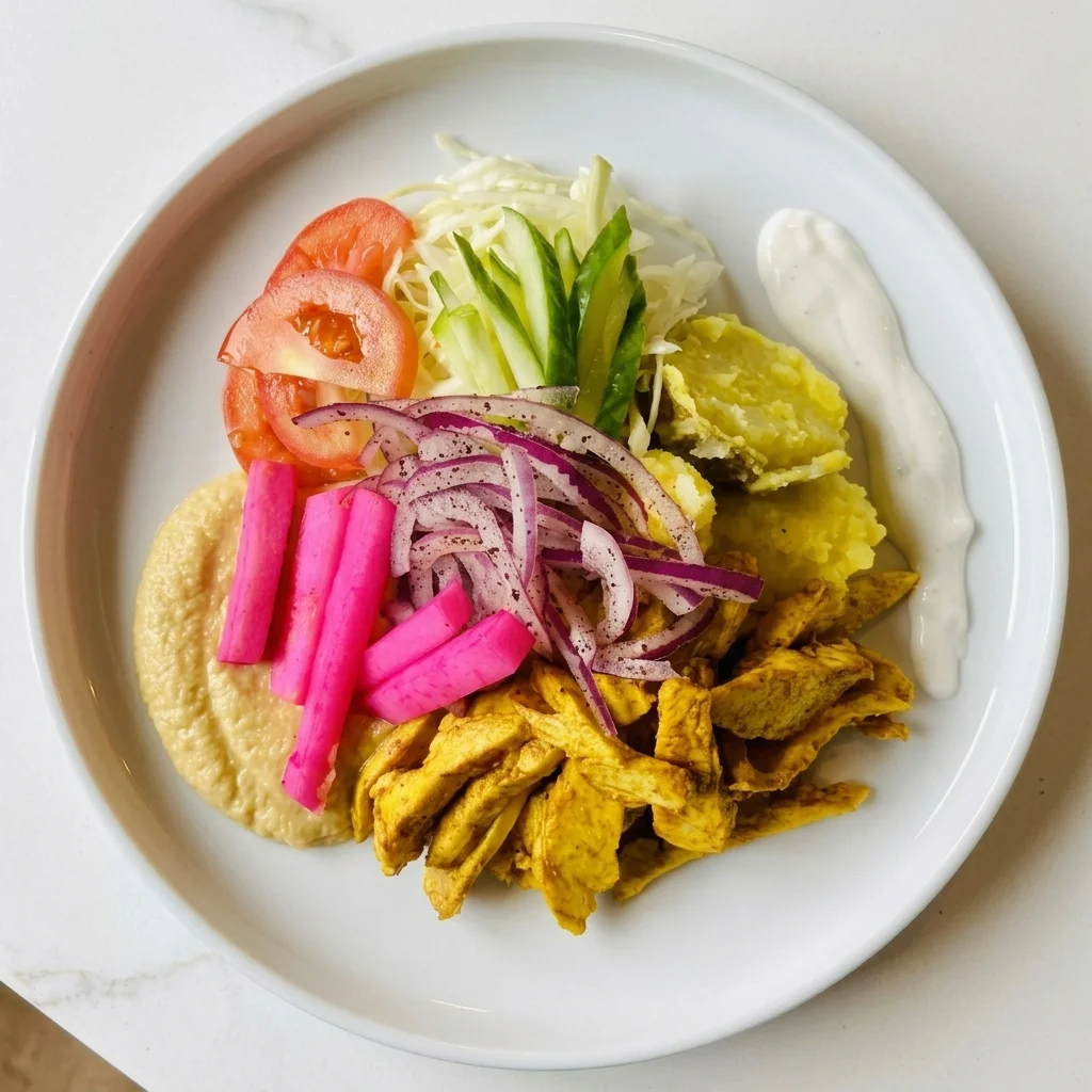 Middle Eastern food spread at Habibiz Cafe Winnipeg - authentic Palestinian and Arabic dishes